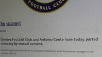 Bahkan sudah beredar foto editan surat pemecatan Conte dari Chelsea. (Foto: Twitter @Matt_Law_DT)