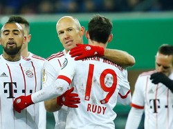 Tak puas dengan empat gol, Bayern mencetak gol kelima melalui Arjen Robben di menit ke-86. Foto: Leon Kuegeler/Reuters