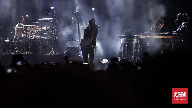 Aksi Incubus di Gambir Expo, Kemayoran, Jakarta, Rabu (7/2).