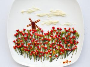 Unik! Kebun Tulip hingga Petronas Tower Dilukis dengan Makanan di Atas Piring Unik! Kebun Tulip hingga Petronas Tower Dilukis dengan Makanan di Atas Piring