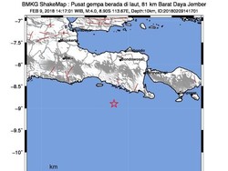 Gempa 4,0 SR Terjadi di Jember