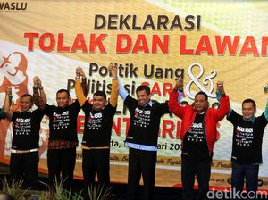 Bawaslu dan Parpol Deklarasi Tolak Politik Uang dan SARA