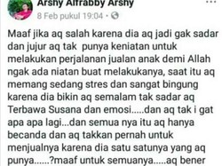 Pria yang Jual Anak Rp 30 Juta di Medsos Minta Maaf