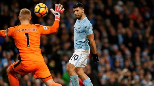 Aguero Empat Gol, City Bantai Leicester 5-1