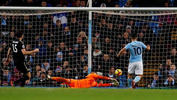 Aguero Empat Gol, City Bantai Leicester 5-1