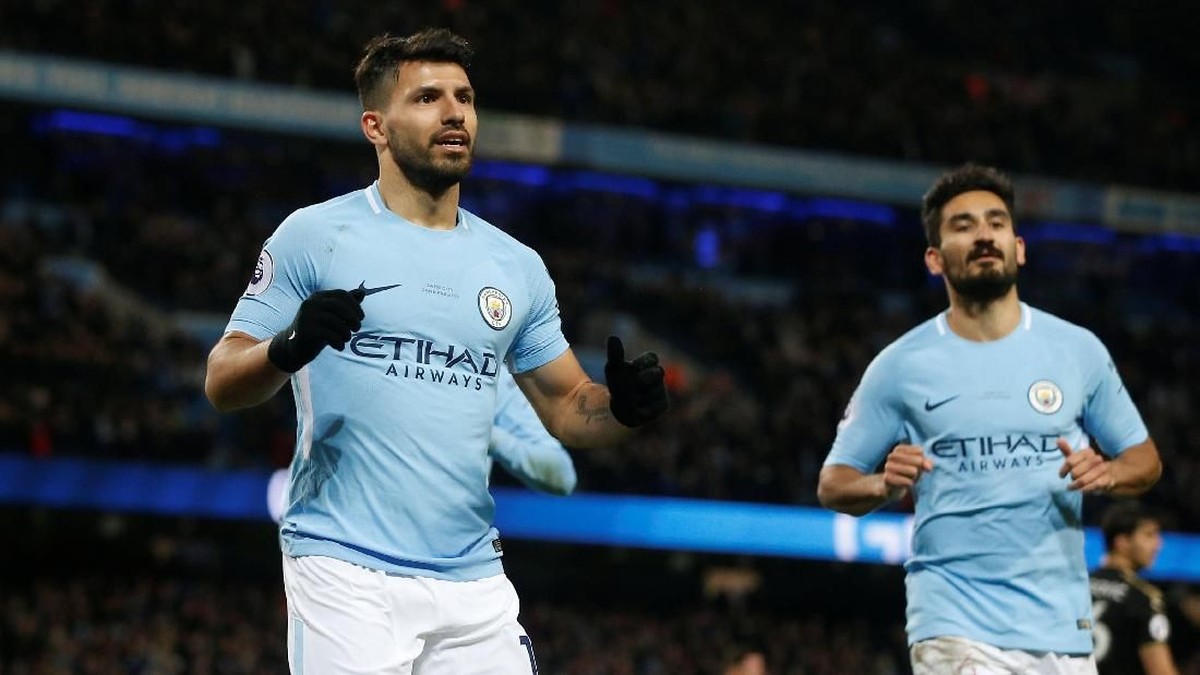 Sergio Aguero mencetak empat gol ke gawang Leicester City (Andrew Yates/Reuters)