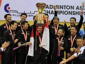 Foto: Tim Putra Indonesia Berjaya di Kejuaraan Bulutangkis Beregu Asia
