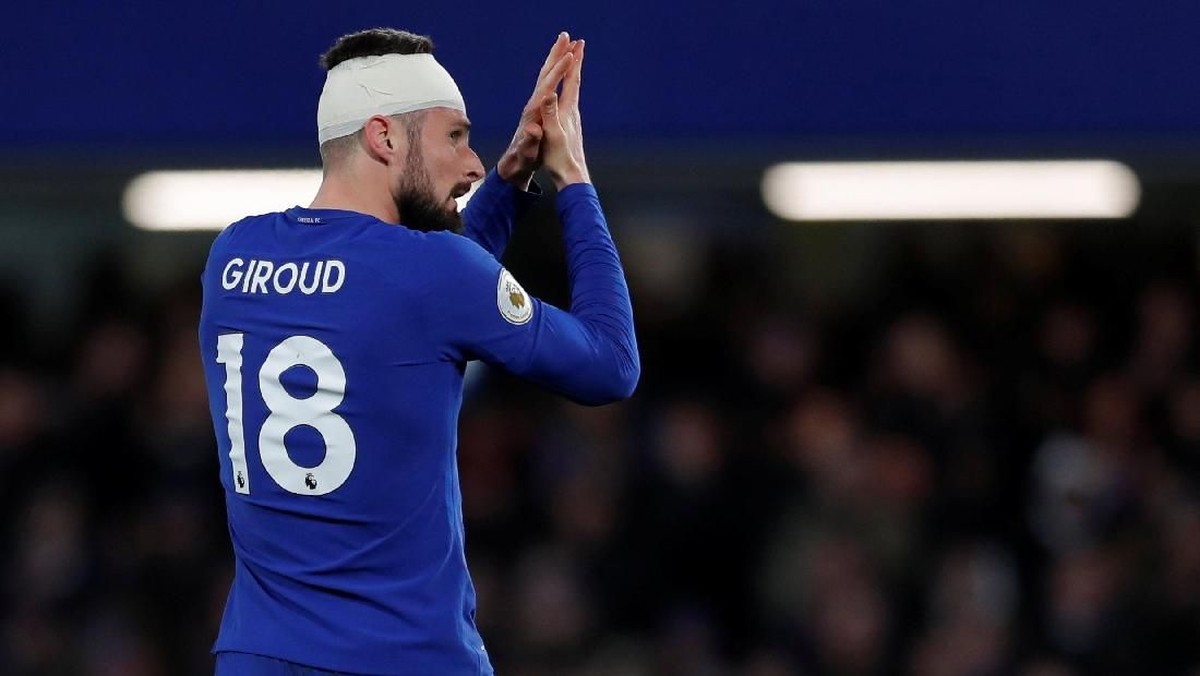 Olivier Giroud tampil sebagai starter dan menyumbang satu assist saat Chelsea menang 3-0 atas West Bromwich Albion (Foto: Andrew Couldridge/Action Images via Reuters)