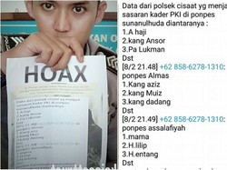 Beredar Broadcast Catut Polisi soal Kiai Sasaran PKI, Dipastikan Hoax
