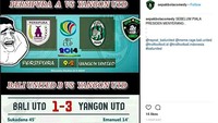 Ada juga yang membandingan hasil laga antara Persipura Jayapura melawan Yangon United. (Foto: dok. Instagram)