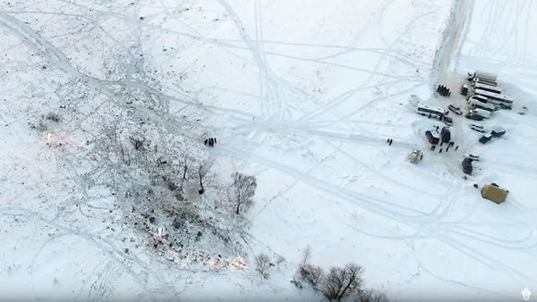 Penampakan dari Udara Lokasi Jatuhnya Pesawat Rusia