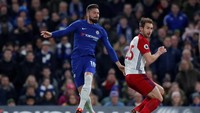 Debut Giroud bersama klub barunya dijalani sebagai pemain pengganti dalam 26 menit akhir saat Chelsea kalah 1-4 dari Watford pekan lalu. Ia kini dipercaya jadi starter untuk kali pertama ketika Chelsea menjamu West Bromwich. (Foto: Andrew Couldridge/Action Images via Reuters)