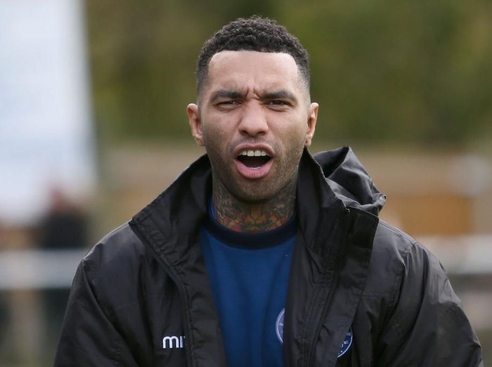 LEATHERHEAD, ENGLAND - NOVEMBER 05: Jermaine Pennant of Billericay Town looks on prior to The Emirates FA Cup First Round match between Leatherhead and Billericay Town on November 5, 2017 in Leatherhead, England. (Photo by Harry Murphy/Getty Images)