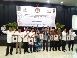 Adu Yel-yel Warnai Pengundian Nomor Urut Pilbup Kudus