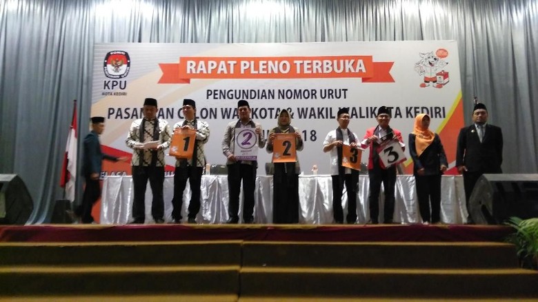 Ini Nomor Urut 3 Paslon Pilwali Kota Kediri