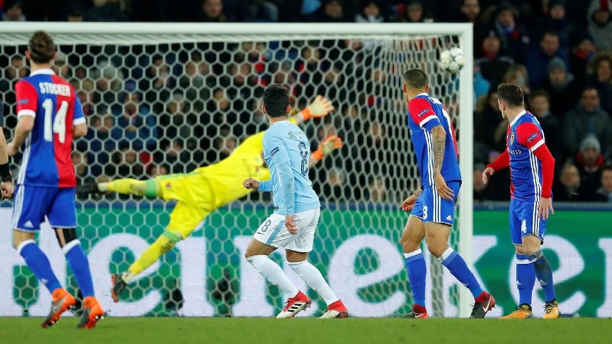 Ilkay Guendogan mencetak gol keduanya ke gawang Basel. (Foto: Denis Balibouse/REUTERS)