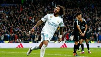 Dua menit berselang, Madrid memperlebar jarak lewat gol Marcelo. Laga berakhir dengan skor 3-1 untuk kemenangan Madrid. (Foto: Gonzalo Arroyo Moreno/Getty Images Sport)