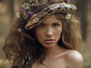 Tanpa Editan! Model Cantik Berpose dengan Ular Hingga Harimau