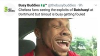 Sementara itu, Chelsea justru mendatangkan Olivier Giroud dari Arsenal sebagai pengganti Batshuayi. Sudah memberi kontribusi apa, Giroud? Foto: Twitter @thebusybuddies Sementara itu, Chelsea justru mendatangkan Olivier Giroud dari Arsenal sebagai pengganti Batshuayi. Sudah memberi kontribusi apa, Giroud? Foto: Twitter @thebusybuddies