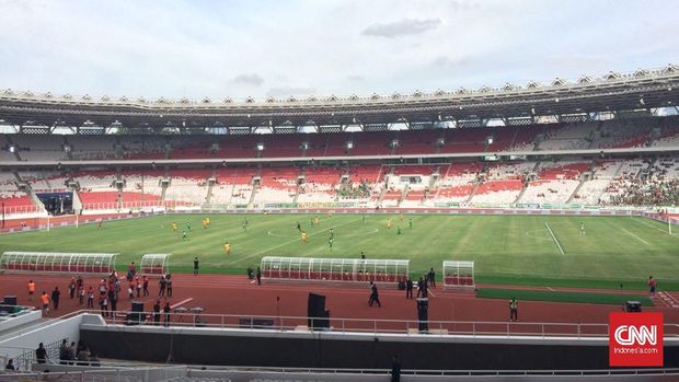 Laga PSMS vs Sriwijaya FC pada laga rebutan tempat ketiga di Piala Presiden 2018. (