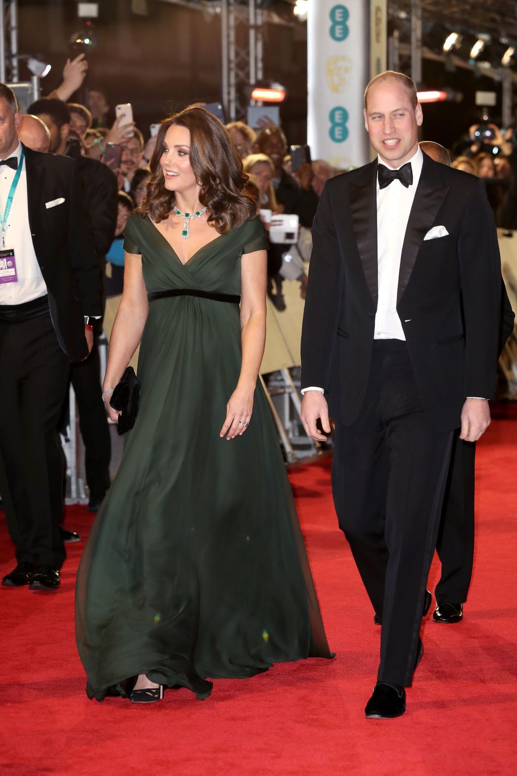 LONDON, ENGLAND - FEBRUARY 18:  Prince William, Duke of Cambridge (R) and Catherine, Duchess of Cambridge attend the EE British Academy Film Awards (BAFTA) held at Royal Albert Hall on February 18, 2018 in London, England.  (Photo by Chris Jackson - WPA Pool/Chris Jackson/Getty Images)