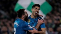 Asensio menjadi pencetak gol pertama Madrid. Dia membukukannya pada menit ke-11. (Foto: Jon Nazca/Reuters)