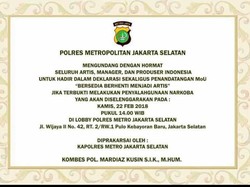 Polisi Minta Pelaku Seni Bersedia Berhenti Jadi Artis Jika Tertangkap karena Narkoba