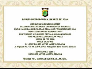 Polisi Minta Pelaku Seni Bersedia Berhenti Jadi Artis Jika Tertangkap karena Narkoba Polisi Minta Pelaku Seni Bersedia Berhenti Jadi Artis Jika Tertangkap karena Narkoba