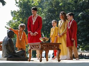 Kompaknya PM Kanada dan Keluarga Kunjungi Tempat Mahatma Gandhi