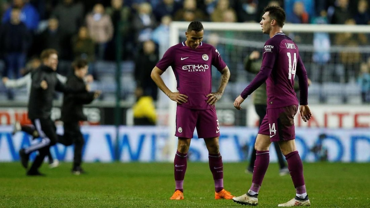 Kekecewaan Manchester City setelah tersingkir dari Piala FA (Andrew Yates/Reuters)