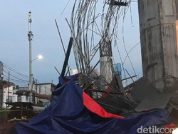 CCTV Kepanikan Pekerja saat Ambruknya Bekisting Pierhead Tol Becakayu