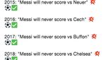Meme-meme Messi Jebol Gawang Chelsea