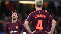 Raut kekecewaan Messi setelah Barca tertinggal 0-1 (Mike Hewitt/Getty Images)