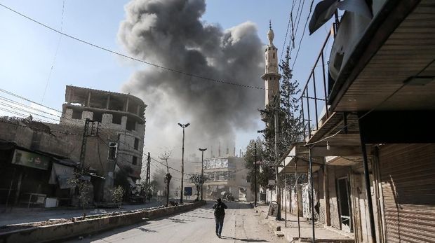 Serangan di Ghouta Timur berlangsung sejak pekan lalu.