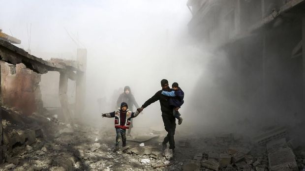 Ilustrasi warga Ghouta Timur.