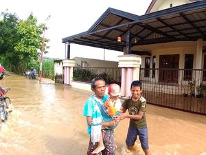 Hujan Lebat, Permukiman 4 Dusun di Kediri Terendam Banjir