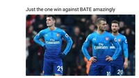 Sementara mitor jersey biru Arsenal masih berlanjut, di mana Jack Wilshere dkk kerap tampil buruk jika mengenakan jersey tandang berwarna biru. 7 kekalahan, sekali imbang, dan sekali menang diraih Arsenal dengan jersey itu. (Foto: Twitter @indo_Gunner)