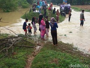 Waduk Sumurgunung Lamongan Meluap, Dua Desa Terendam Banjir