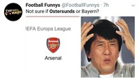 Ostersunds pun banyak disamakan dengan Bayern Munich, lawan yang kerap menjegal Arsenal di Liga Champions. (Foto: Twitter @FootballFunnys)