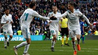 Madrid memetik kemenangan 4-0 saat menjamu Alaves dalam pertandingan lanjutan Liga Spanyol, Sabtu (24/2/2018). Itu merupakan kemenangan kelima beruntun di semua ajang. (Foto: Juan Medina/Reuters)