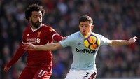 Liverpool menjamu West Ham di Anfield, Sabtu (24/2/2018) malam WIB. Liverpool menurunkan trio Salah, Firmino, Mane di pertandingan ini. (Foto: Carl Recine/Action Images via Reuters)