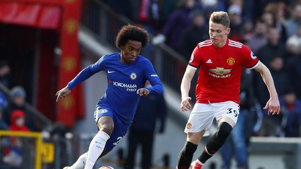Scott McTominay (kanan) tampil sebagai starter di skuat Manchester United. (