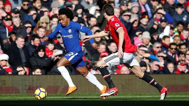 Nemanja Matic tak membiarkan Willian bergerak bebas.