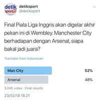 Detiksport Jadwal Liga Inggris | polling detiksport city kalahkan arsenal di final piala Detiksport Jadwal Liga Inggris | polling detiksport city kalahkan arsenal di final piala