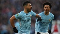 Sergio Aguero mencatatkan 93 tembakan bersama Manchester City. Dia mencetak 21 gol untuk City. (Foto: Peter Cziborra/Action Images via Reuters)