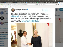 Diajak Jokowi ke Tanah Abang, Bos IMF Sebut Blusukan Jadi Blukusan