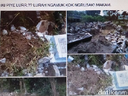 Hasil Kroscek Polisi soal Postingan di FB Lurah Ngamuk Rusak Makam