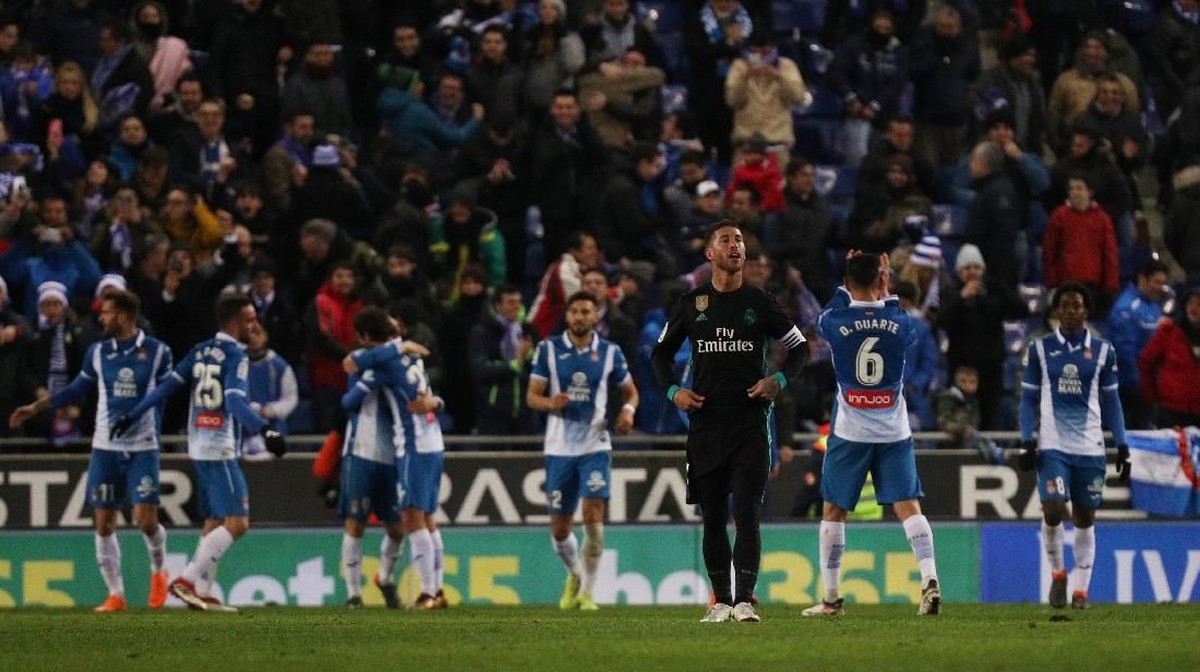 Untuk pertama kalinya setelah 2007, Real Madrid kalah dari Espanyol (Foto: Sergio Perez/Reuters)