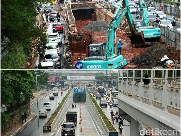 Before-After Underpass Kartini yang Diresmikan Anies