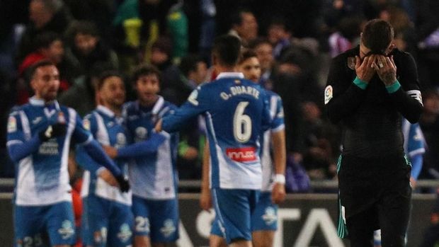 Real Madrid takluk 0-1 dari Espanyol pada tiga menit masa injury time babak kedua. (